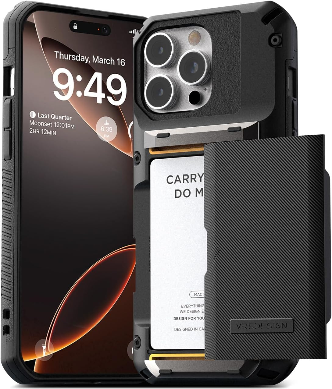 Damda Glide Pro Card Holder Case for Iphone 16 Pro Max (2024), Sturdy Semi Auto