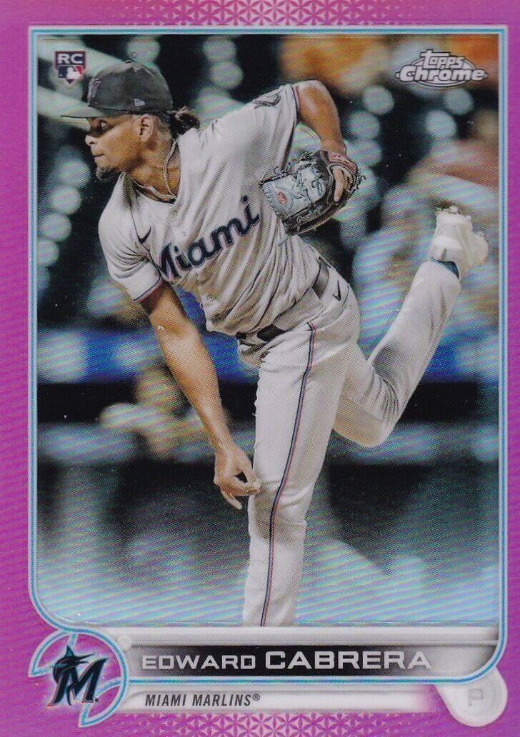 2022 Topps Chrome Pink Refractor Card #64 Edward Cabrera