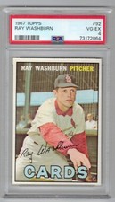 1967 TOPPS RAY WASHBURN #92 PSA VG - EX 4 SWEET