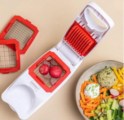 Tupperware Super Dicer – Gemüseschneider Mit Würfel- & Scheibeneinsätzen (weiß/rot)