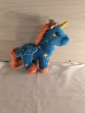 Neopets Starry Unicorn Plush Blue Yellow Orange Hair
