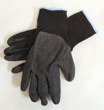 5x  Medium Blue & Green Rubber Coated Comfortable Flexible Breathable Work Glove