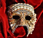  GOLDEN PEARL elaborate handmade rhinestone crystal CHARLES MONIZ mask masque — photo 2