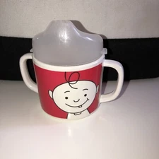 Sugar Booger Sippy Cup Baby Face Red Melamine Cup Sippy Top