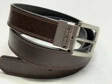 Carhartt Mens Reversible Brown/Black Oiled Leather Belt Nickel Buckle Sz 38 EUC