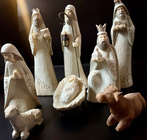 Nativity Scene Figures Christian Christmas Décor Young Incorporated 8 Pieces - Picture 5 of 16