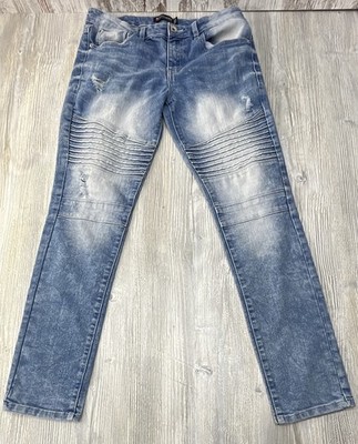 Southpole Active Flex Skinny Stretch Jeans Size 32x32  Distressed Light Denim
