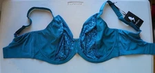 Sculptresse by Panache Women's Roxie Plunge Bra 9586 Underwire Blue Sz 36HH
