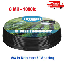 1000FT 5/8 Inch Drip Tape 6" Spacing Roll 8 Mil Irrigation Hose Garden Watering
