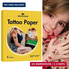 MECOLOUR Printable Temporary Tattoo Paper 8.5"X11"-5 Sets for Inkjet printer DIY