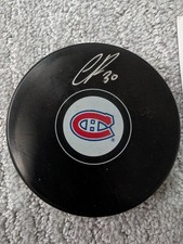 Cayden Primeau Autographed Signed Rookie Hockey Puck NHL Montreal Canadiens COA