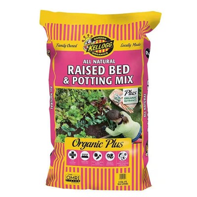 Organic Raised Bed and Potting Mix, All Natural Premium Soil 2 Cu. Ft., OMRI Lis