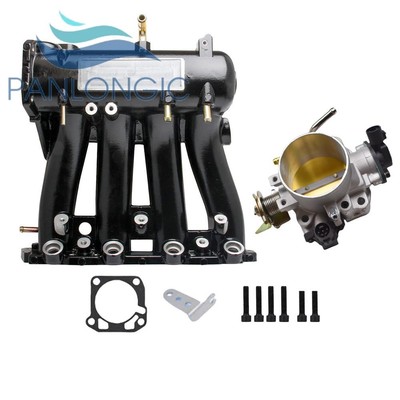 Intake Manifold+70mm Throttle Body For Honda Civic CRX DEL SOL D15 D16 D Series