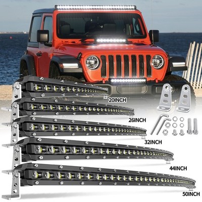 20 26 32 38 44 50'' Slim LED Light Bar Spot Flood Beam For Off Road SUV ATV UTV