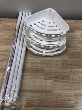 Glacier bay 2172WWHD 3-Tier Tension Corner Pole Shower Caddy in White