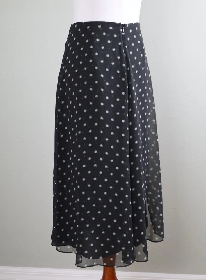 Falda midi plisada drapeada con estampado de lunares mixta VINCE NUEVA CON ETIQUETAS $295 talla 6 Foto 4 de 4