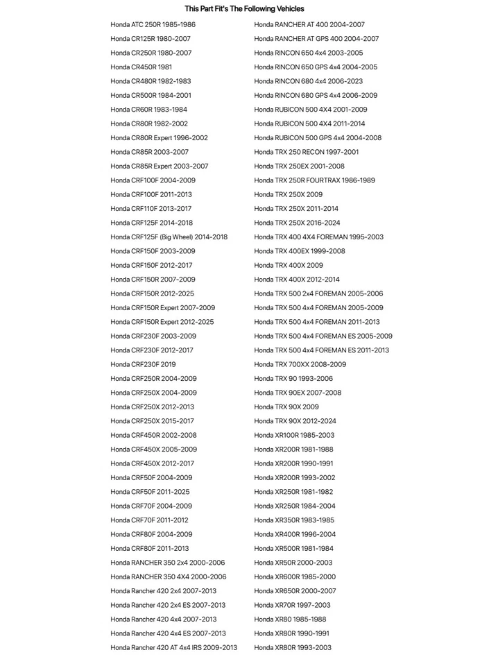 Junta tórica Tusk Petcock para HONDA XR50R 2000-2003 Foto 2 de 4