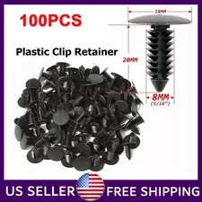 1Set/100X Bumper Clips Auto Car Hole Plastic Rivets Fastener Fender Push Pin 8mm