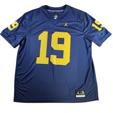 Michigan Wolverines Jordan Brand Football Jersey 19 Taylor Men's Size XL Blue