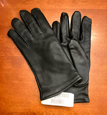 Saran Men's Black Leather 50 Wool Lined Wrist Gloves Size 8 Driving Classic