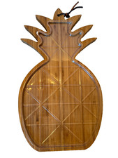 Pineapple Bamboo Cut Wood Hanging Board Appetizer Charcuterie Tray 15.5&rdquo;