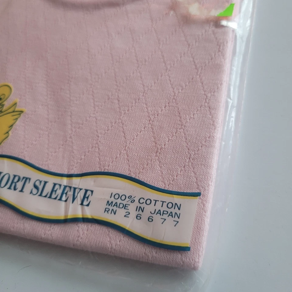 Polo Infantil Vintage Años 80 Twin Togs 9mo Rosa Azul Tejido Manga Corta-Algodón. Foto 4 de 4