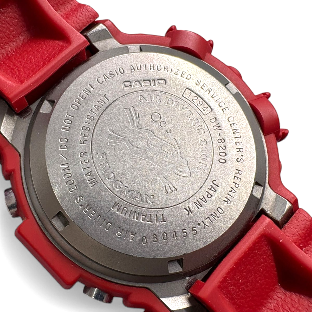 CASIO G-SHOCK FROGMAN DW-8200 Red Frog Titanium Diver Watch Ships