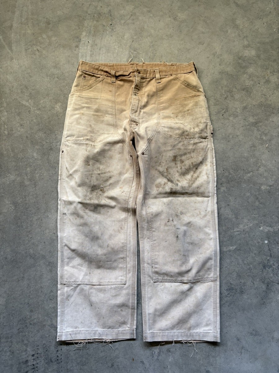 vintage carhartt ダブルニー　リペア　フェード　襤褸 Vintage 70s 80s Carhartt Double Knee Carpenter Jeans Talon Zip