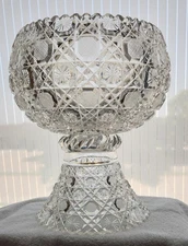 American Brilliant Cut Glass 1876-1916  holiday punch bowl  Harvard design Bergn