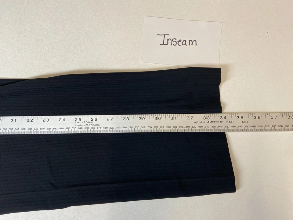 ALFANI Mens Black Stripe SLIM FIT STRETCH Big & Tall Dress Pants/Slacks 38Wx34L - Image 4 of 4