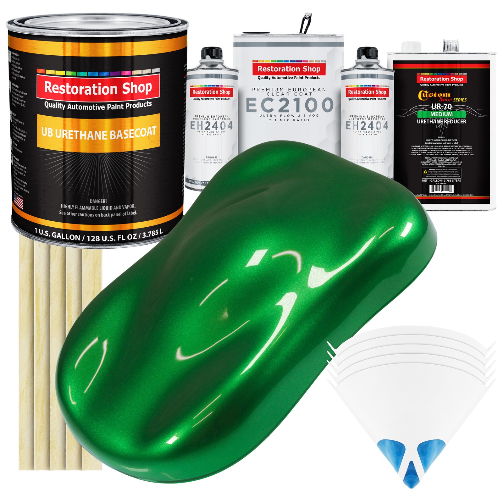 Gasser Green Metallic Urethane Basecoat Gallon Kit with European Clear Coat