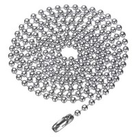 "Edelstahl Kugelkette 2.4Mm 31.5\" Lang Runde Perlenkette Silber"