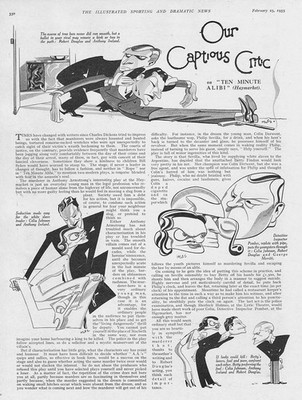 THEATER Karikaturen aus ''Zehn Minuten Alibi'' am Heumarkt Antikdruck 1933
