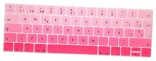  Spanish Language Silicone Keyboard Cover Compatible for MacBook Pro Ombre Pink