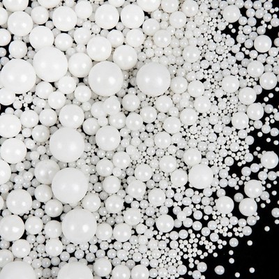 Sprinkles, White Pearl Sprinkles, 130g/4.6oz Edible Pearls for Cake Decorating