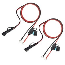 SAE Battery Connector 2-Pack - 60cm SAE to O Ring Terminal Harness with 15A