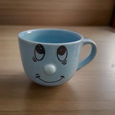 Vintage Livingware Collection Funny Face 3D Coffee Cup Mug Blue 12 oz. 1990s