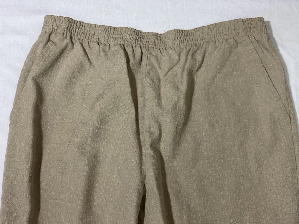 Apparenza Stretch Pants Beige Soft Elastic Dressy Pull-Ons Stretch Womens Large - Image 3 of 4