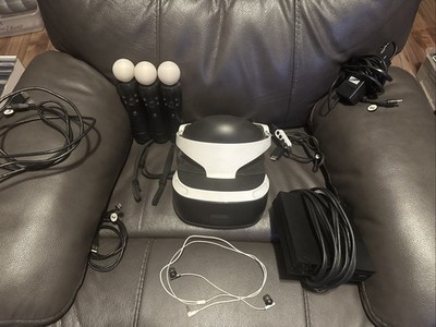 Sony PSVR V2 CUH-ZVR2 Headset Bundle 3 Move Controllers Works