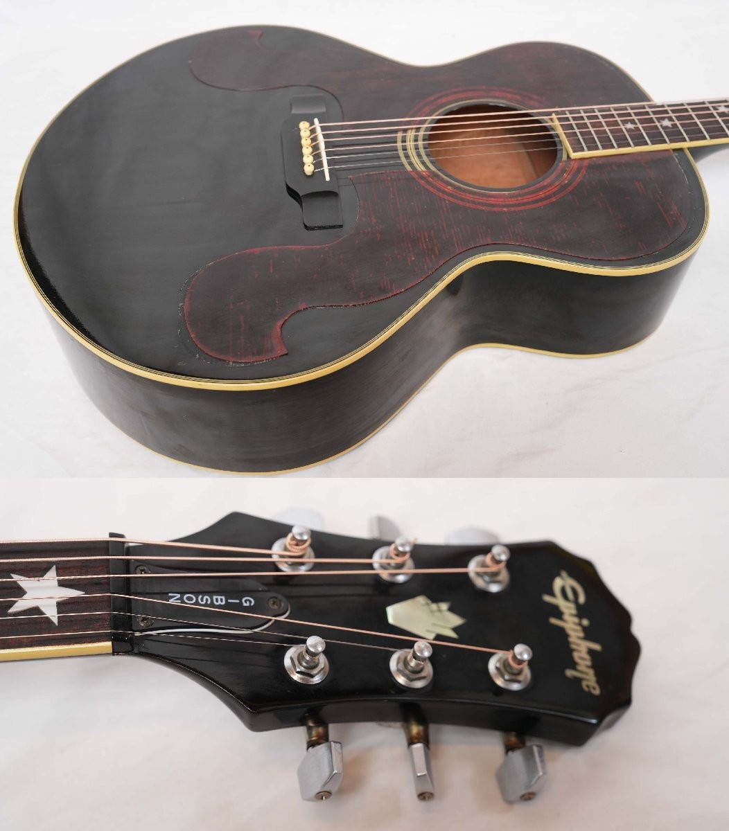 Acoustic Guitar Epiphone by Gibson SQ-180 BLK Black 1994 with Hard