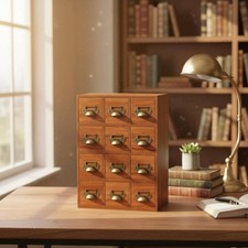 Desk Drawer Cabinet Solid Wood Wooden Desk Cabinet Space-Saving for Journal
