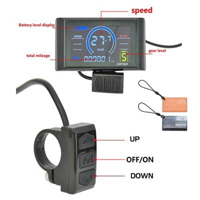 SW900 LCD Display Meter Control Panel NFC 24V/36V/48V/60V/72V Electric Scooter