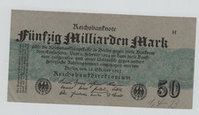 Inflationsgeld Reichsbanknote 50 Milliarden Mark 26. Oktober 1923