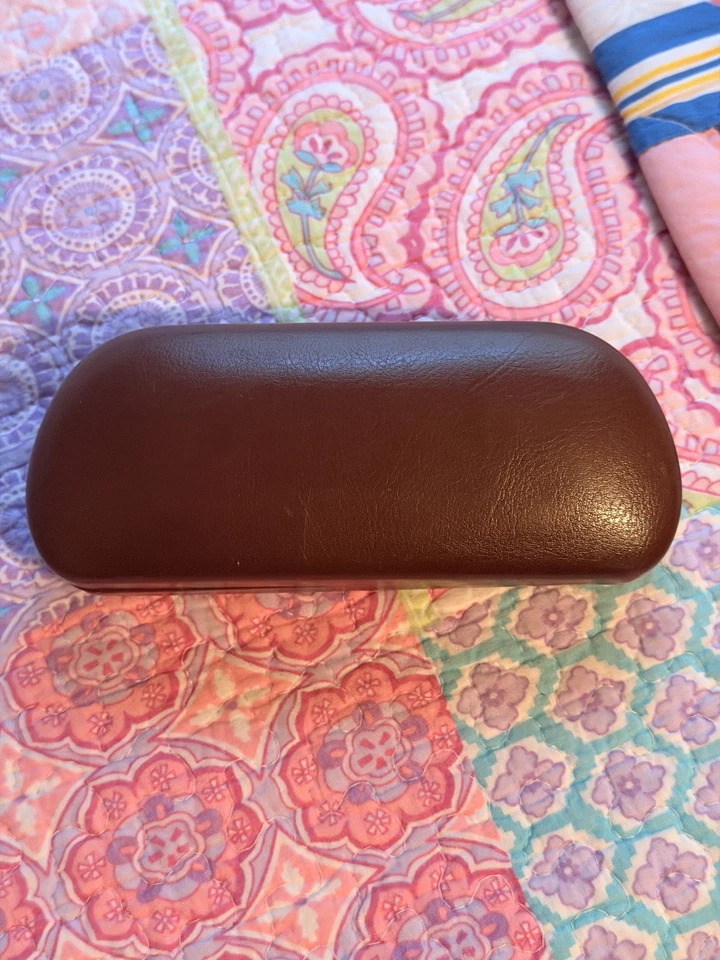 Estojo de transporte vintage Brooks Brothers Gold Script óculos concha marrom estado perfeito - Imagem 2 de 4