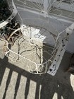 VINTAGE White WROUGHT IRON TWISTED WIRE PEACOCK CHAIR Adult Fan Lawn Chair — photo 3