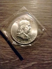1959 D Franklin Half Dollar Ch/Gem BU In Mint Cellophane.