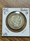 1915 S Barber Silver Half Dollar Very Good VG U.S. 50c Type Coin (Raw16847)