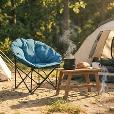 Campingstuhl XXL Faltbar Gepolstert Campingsessel Klappbar bis 140 Kg Tragbar