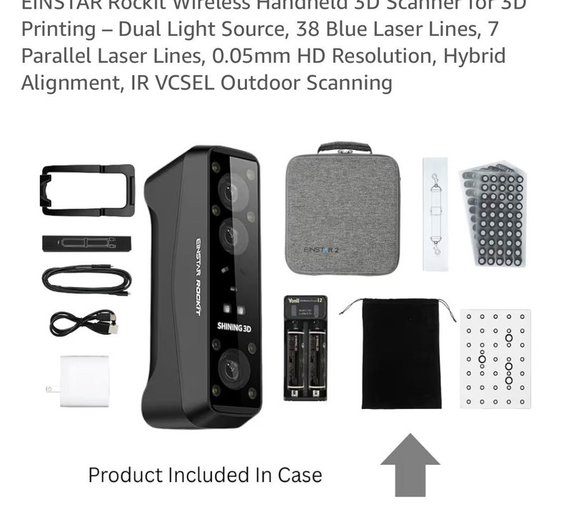 SHINING 3D EINSTAR ROCKIT Wireless Handheld Laser 3D Scanner 0.05mm USB-C