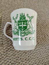 Nottingham Notts County Cricket Club bone china gilded mug 1990s